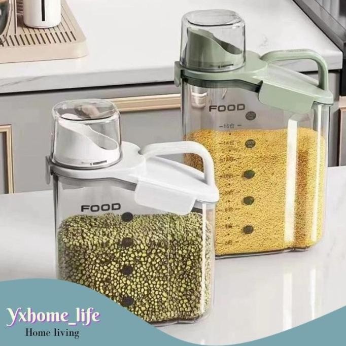 

Terlaris Tempat Storage Jar Toples Sereal Beras Biji-Bijian Tepung Terigu/