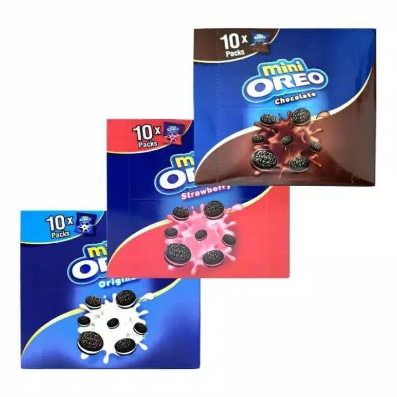 

( BERKAH ) MINI OREO Biskuit Sandwich 21gr x 10 pcs BOX Original Coklat Strawberry All Varian Rasa Snack Cemilan Anak