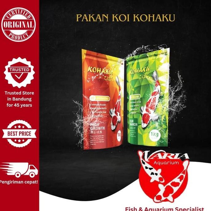 Terlaris Pakan Pelet Ikan Koi Kohaku Growth Kohaku Spirulina 1Kg Pakan Ikan Koi Kohaku 1Kg