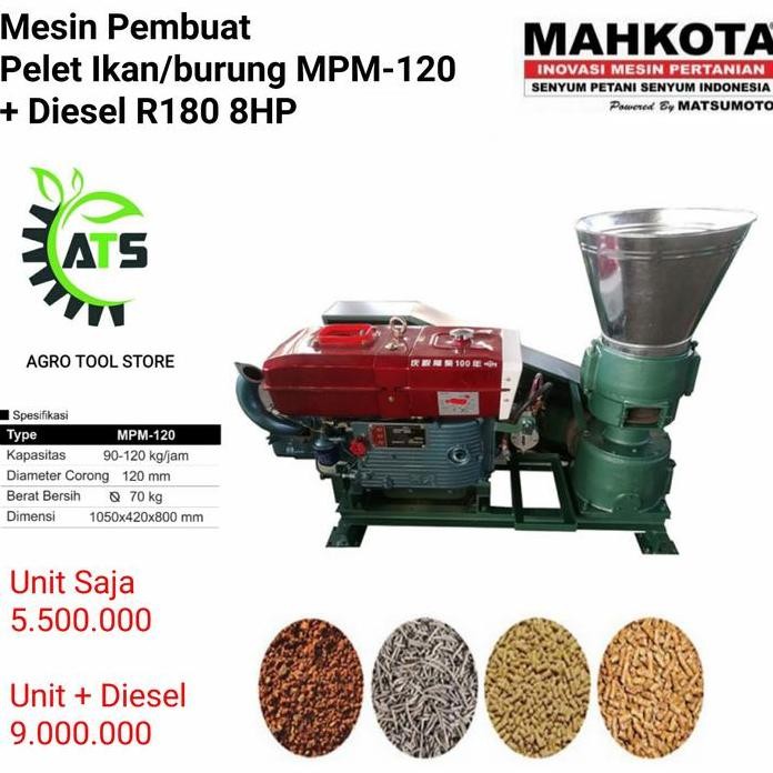 

Terlaris Mesin Pelet Ikan Burung Mahkota Mpm 160 Ready Siap Pakai Diesel Solar