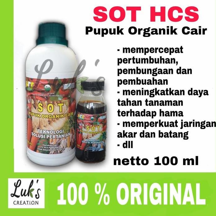 

Terlaris Sot Hcs Suplemen Organik Tanaman Pupuk Organik Cair Pelebat Buah