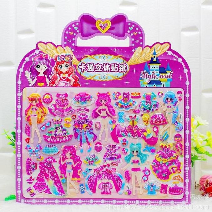 Stiker Timbul Mainan Anak Sticker Tempelan 3D Gambar Putri Orangan Termurah