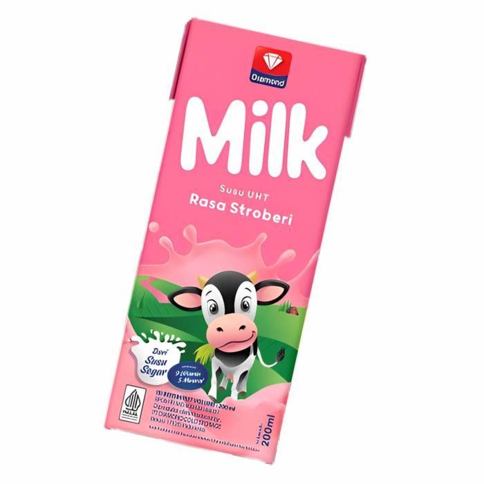 

Diamond Milk / Minuman Susu Uht / Minuman Susu Rasa Stroberi / 200Ml