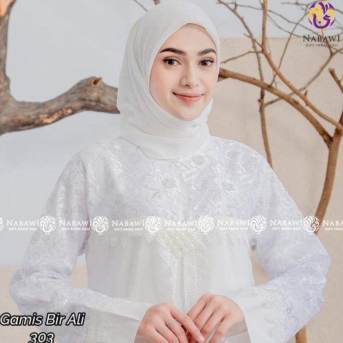 yang dicari@@@@] Gamis Putih Wanita Brukat Baju Muslim Wanita Busana Lebaran Umroh Haji Kode 303