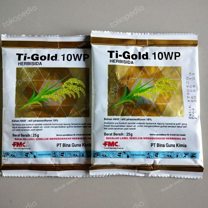 

Terlaris Herbisida Ti-Gold/Tigold 10 Wp 25 Gram Gulma Tanaman Padi Sawah