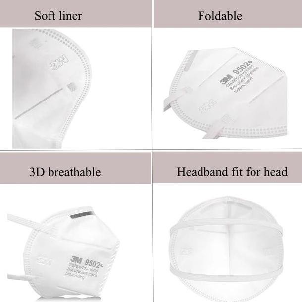 Masker Kn95 N95 3M 9502+ Headloop Masker Medis Original 100% Bag 50 pc