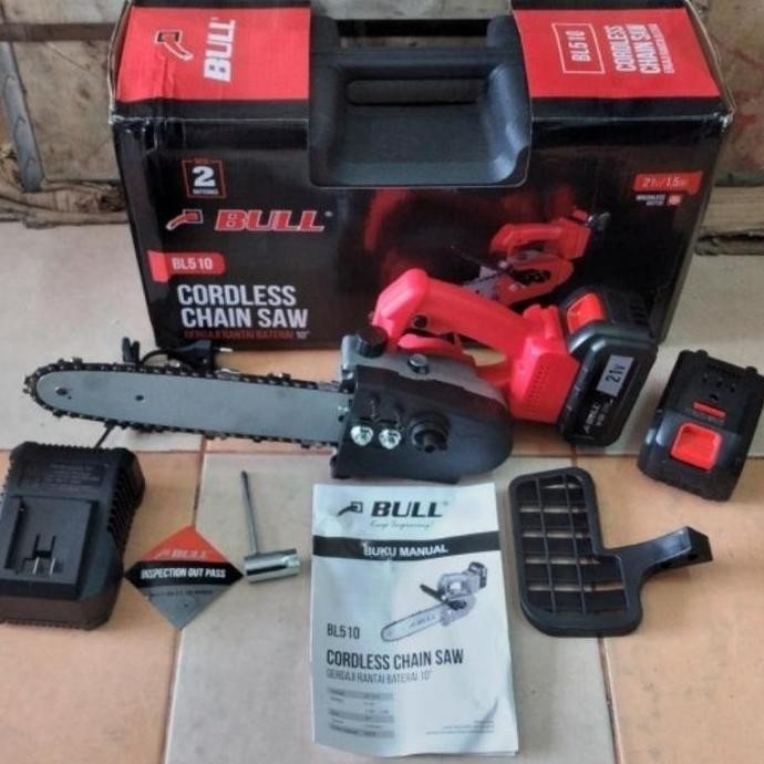 Promo BULL BL510 CHAINSAW CORDLESS 21V 10" MESIN GERGAJI RANTAI BATERAI 21 V COD
