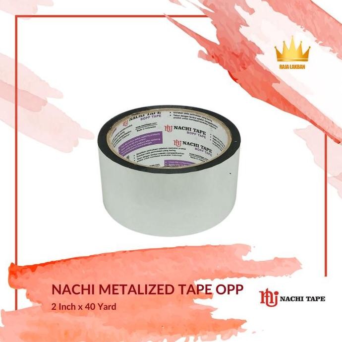 

Lakban Perak Aluminium Nachi Metalized OPP 2 inch 48mm 40 yard - Perak/ Silver Chrome - Lusin