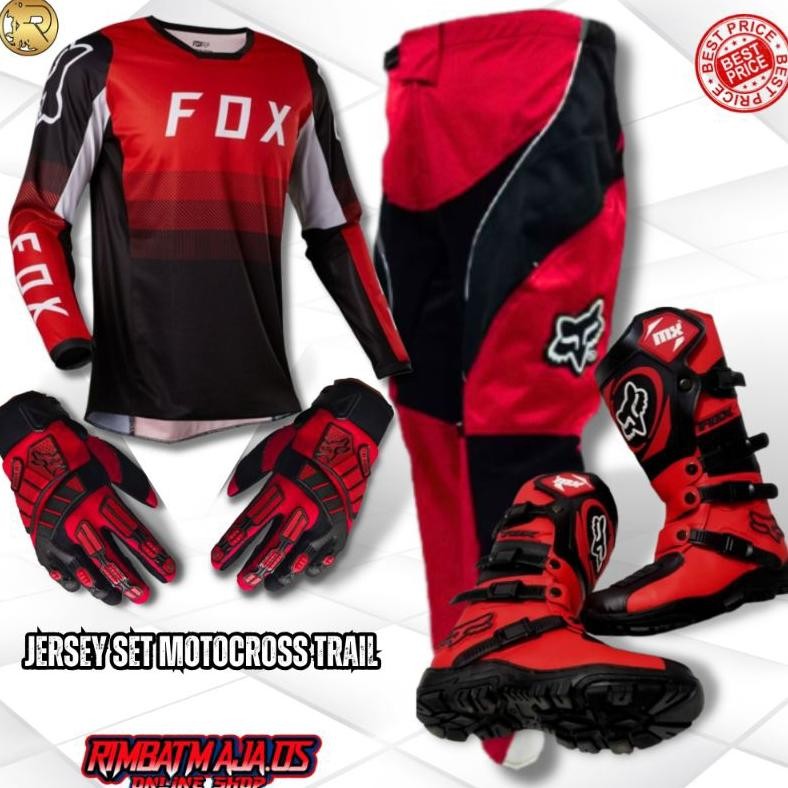 ter-98 gs-56 PAKET SETELAN JERSEY MOTOR CROSS TRAIL SET ADVENTURE DEWASA/Fullset baju celana sepatu 