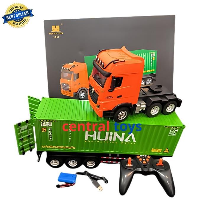 Spesial Huina 1317 Rc Container Trailer 9Ch 2.4Ghz 1:18 Mainan Truk Alat Berat