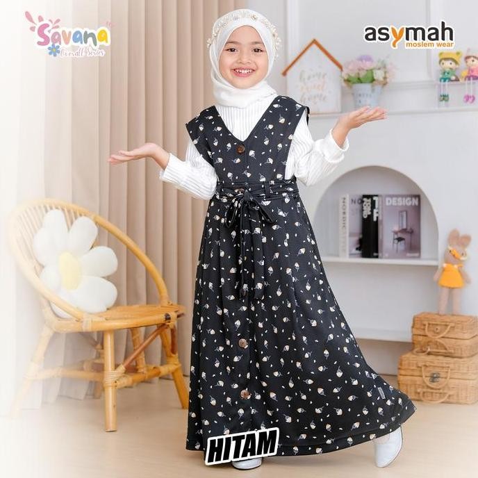TERBARU - ASYMAH - BAJU ANAK PREMIUM QUALITY KOMPLIT SET INNER SAVANA OVERALL