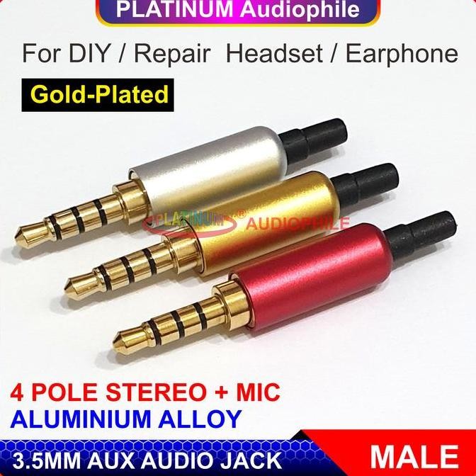 Jack AUX 3.5mm Stereo 4 Pole Male Plug soket socket input Headset Earphone Headphone J4M