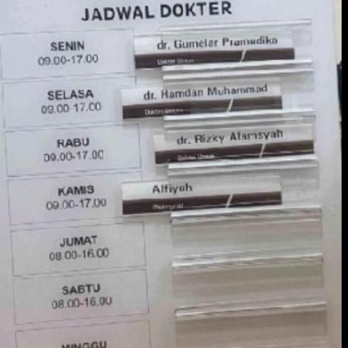 

NEW acrylic board name papan tanda poli jadwal daftar jaga display slot 2