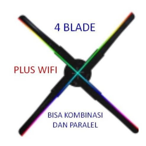 Holographic Fan Kipas Hologram 3D Rgb Iklan Video Animasi 3 Dimensi New Stok
