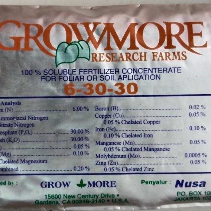 

Terlaris Pupuk Growmore 6-30-30 Pupuk Npk Bunga Buah Tanaman