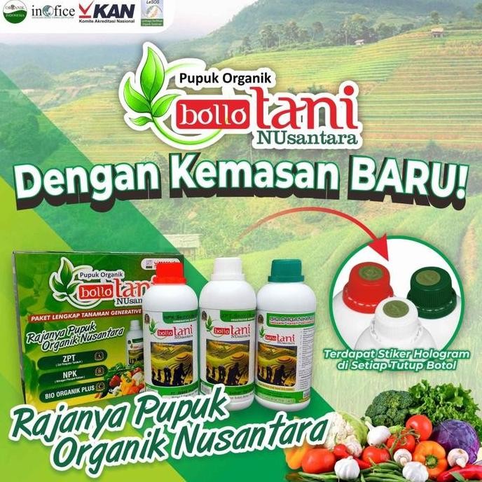 Terlaris Pupuk Cair Organik Alami Bollotani Bio+Npk+Zpt Hidroponik Bibit Sawah - Npk Tanaman Apel Bu