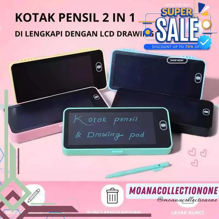 

KOTAK PENSIL DRAWING BOX 2 IN 1 TEMPAT PENYIMPANAN PENSIL + LCD DRAWING PAPAN CORET KREATIF ANAK WRITING BOARD DIGITAL PAD EDUKASI PRODUK TERBAIK