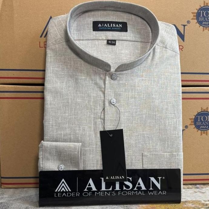 Kemeja Alisan Koko Sanghai Lengan Panjang Pria
