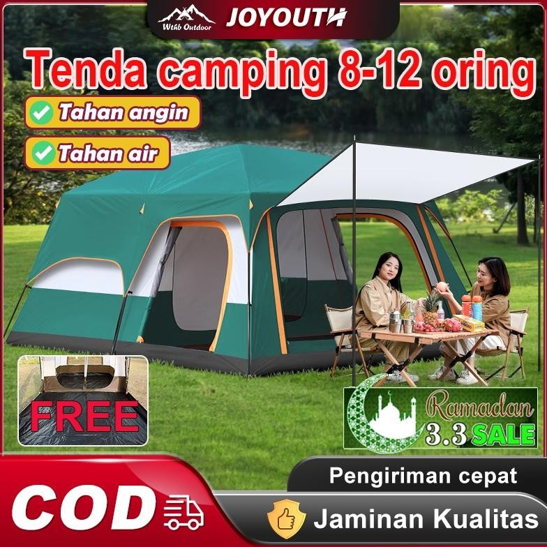 Joy 8-12 Orang Tenda Camping Portable Outdoor Dan Indoor Tenda Otomatis Tenda Tahan Air Tenda Besar 