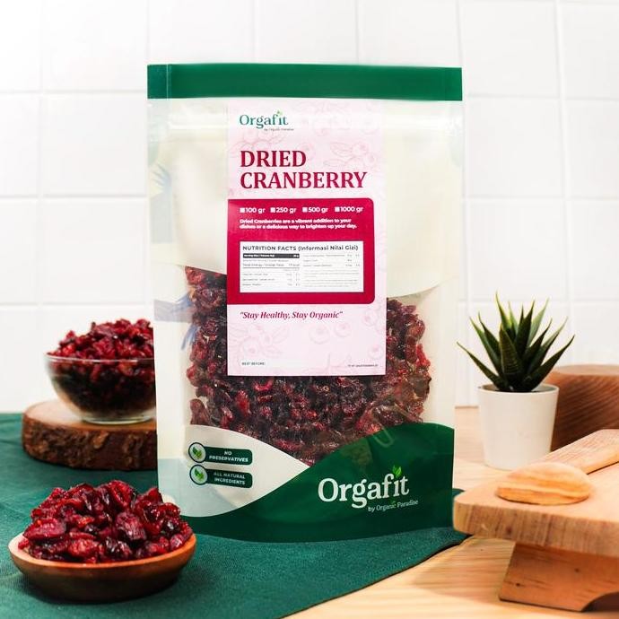 

Dried Cranberry 500 Gram / Buah Kranberri Kering 500 gram Import USA Organic Paradise
