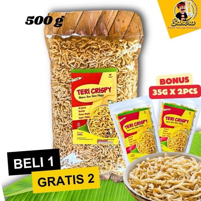 

(Sakera) [BELI 1 GRATIS 2] 500g+Bonus 70g TERI CRISPY BIKIN HAPPY