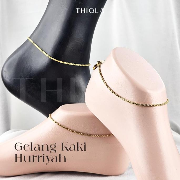 Terlaris Thiqla - Gelang Kaki Dewasa Jumbo Hurriyah - Gelang Kaki Tali Tambang Emas Mirip Gelang Kak