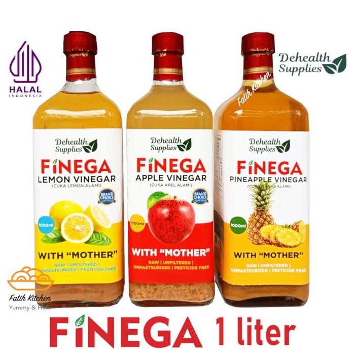 

Finega 1 Liter Vinega Cuka Apel / Nanas / Lemon dari Dehealth Supplies