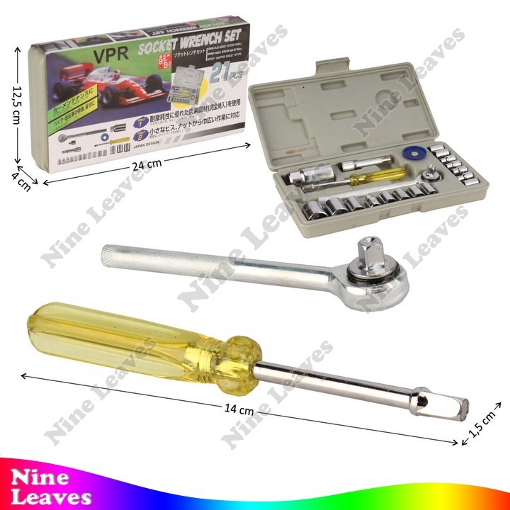Tool Set Kunci Pas Socket 21 Pcs VPR Socket Wrench Set