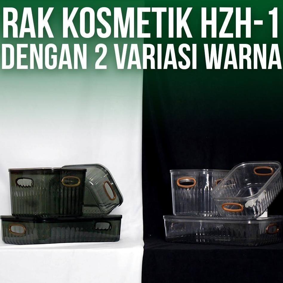 Rak Penyimpanan Kosmetik 3 Tingkat Kotak Storage Makeup Transparan Rak Kosmetik Susun Serbaguna WH66