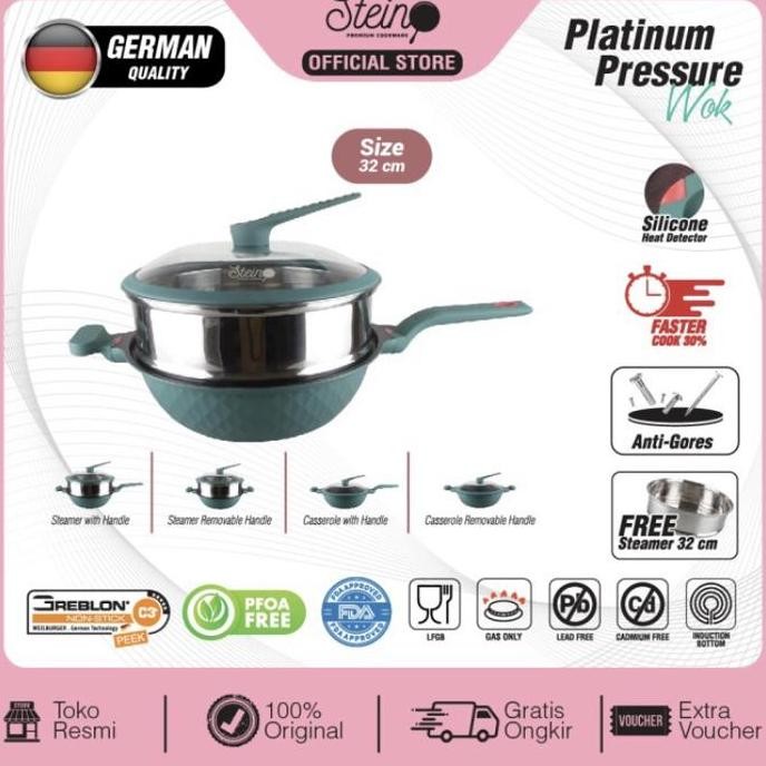Miliki Stein Cookware Platinum Press Wok / Panci Presto