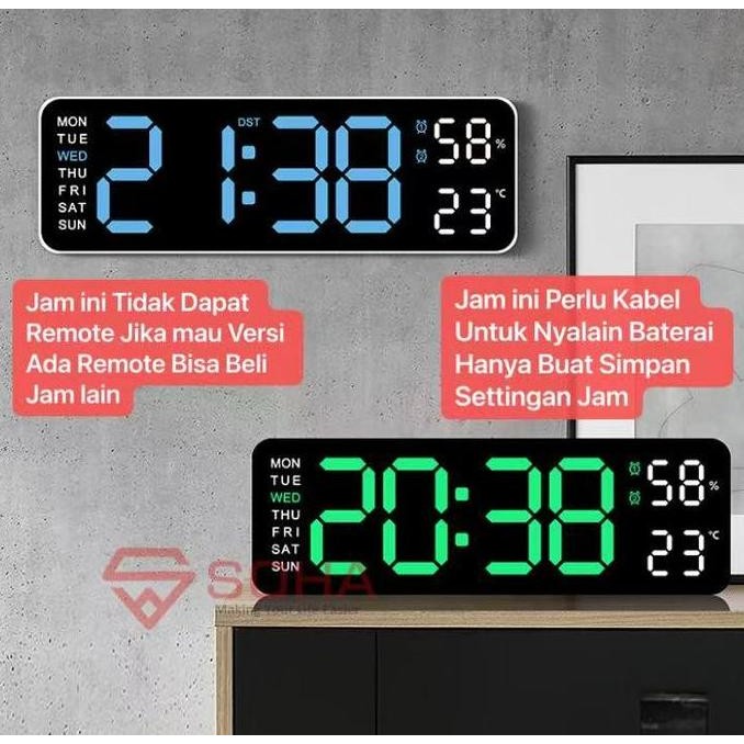 

JD-5503 Jam Meja Digital Jam Dinding LED Angka Besar Alarm Suhu Temperatur Kelembapan Ruang Humidity JS88
