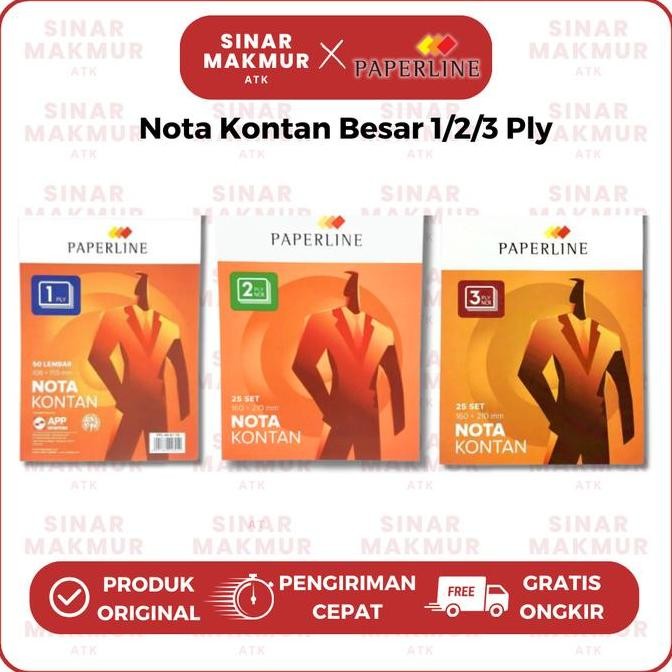 

produk baru!! nota kontan besar/bon penjualan besar 1/2/3 ply paperline (pak)