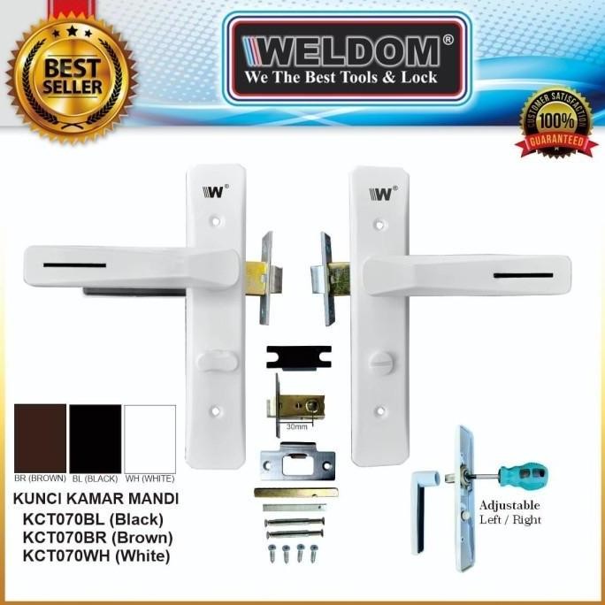 HANDLE GAGANG KUNCI PINTU KAMAR MANDI TOILET WELDOM - HITAM/COKLAT/PTH YS