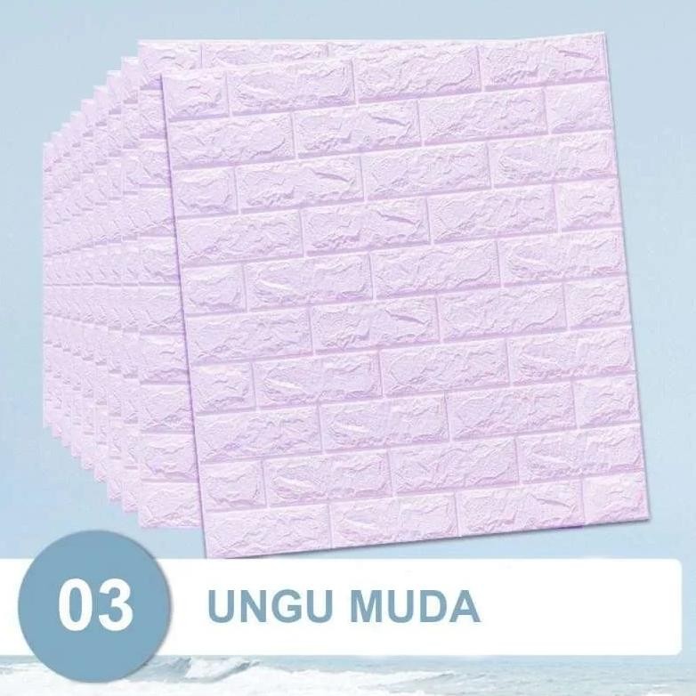 10 PCS Brickfoam 3D Wallpaper Dinding Foam Motif Batu Bata Wall foam Stiker