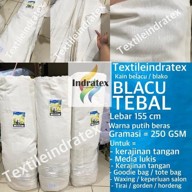 siap kirim ( per 1 roll ) kain belacu blacu blako tebal rollan lebar 155 cm calico fabric warna puti
