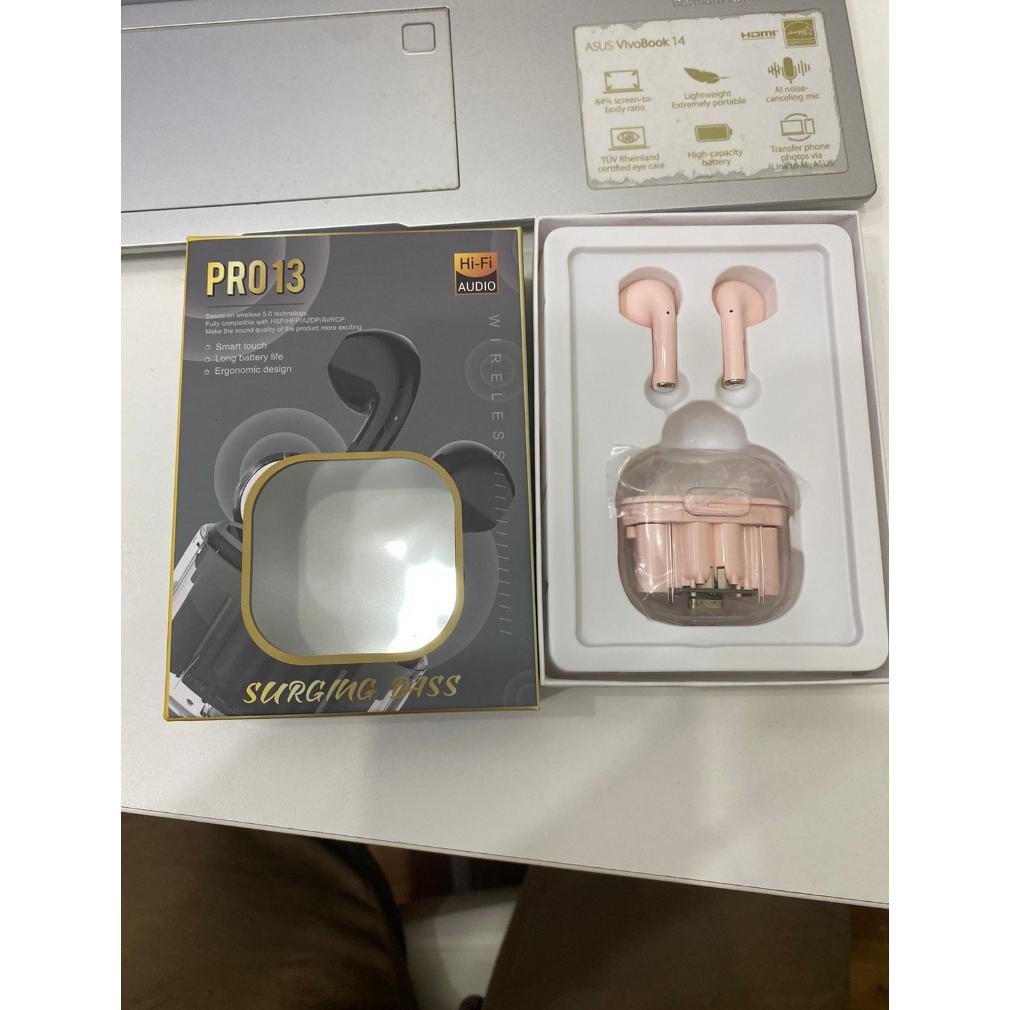 Ready Jokade Headset Bluetooth Nirkabel Tws  Pro13 Transparan, Headphone Hifi Subwoofer 5.3, Earphon