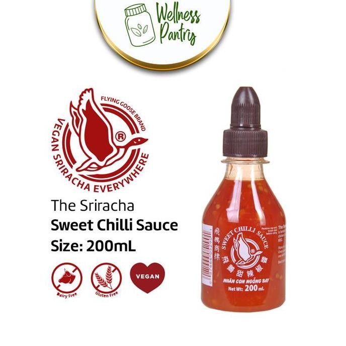 

sriracha flying goose sweet chili sauce 200 ml/ saus manis pedas vegan terlaris