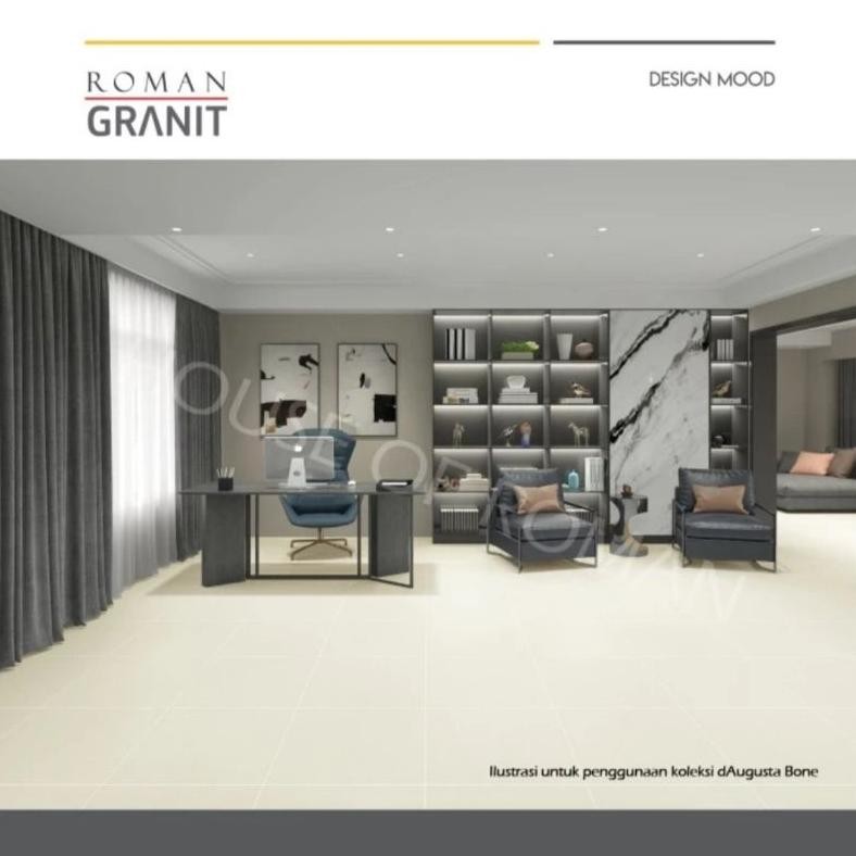 WN Roman Granit 60x60 dAugusta Series (Design Mood) / Granit Lantai Abu-abu / Granit Ruang Tamu / La