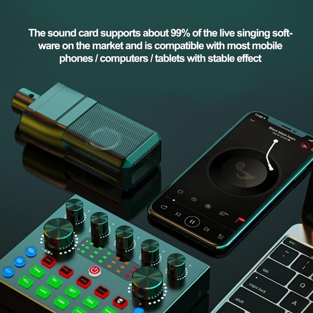 VD08 DWL-49 Bonkyo V8S SoundCard plus amplifier Bluetooth Audio Usb External Webcast Live mini mixse