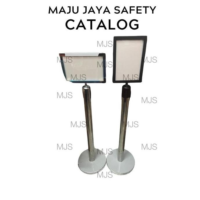 

SIGN FRAME A4 STANDING SIGNAGEPOSTER STAINLESS PAPAN TIANG ANTRIAN POTRAIT SILVER HITAM FRAME TIANG ANTRIAN A4