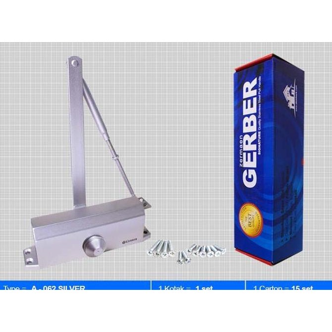 DOOR CLOSER pintu otomatis Gerber A062 silver