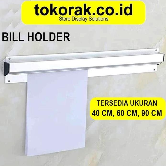 

ready BILL HOLDER 45 60 90 CM TAB GRABBER ALUMUNIUM PENJEPIT KERTAS MENU JEPIT NOTA BILL MENU ORDER CAFE 45CM 60CM 90CM