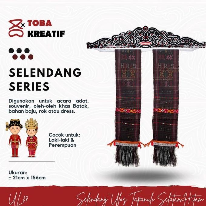 || MONICA / Kain Ulos Batak Mandailing Selendang Tapanuli Selatan Hitam ||~~~