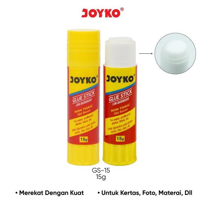 

ready JOYKO GLUE STICK 15g LEM BATANG STIK JOYKO KERTAS GS-15 LUSIN [12PCS]