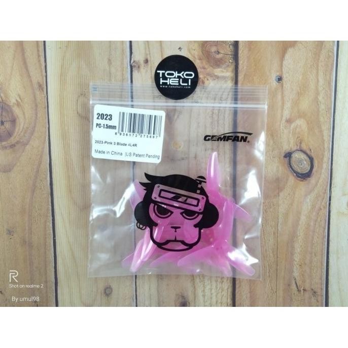 Ready 4 Pair Gemfan Hurricane 2023 3 Blade 2" Propeller - Pink