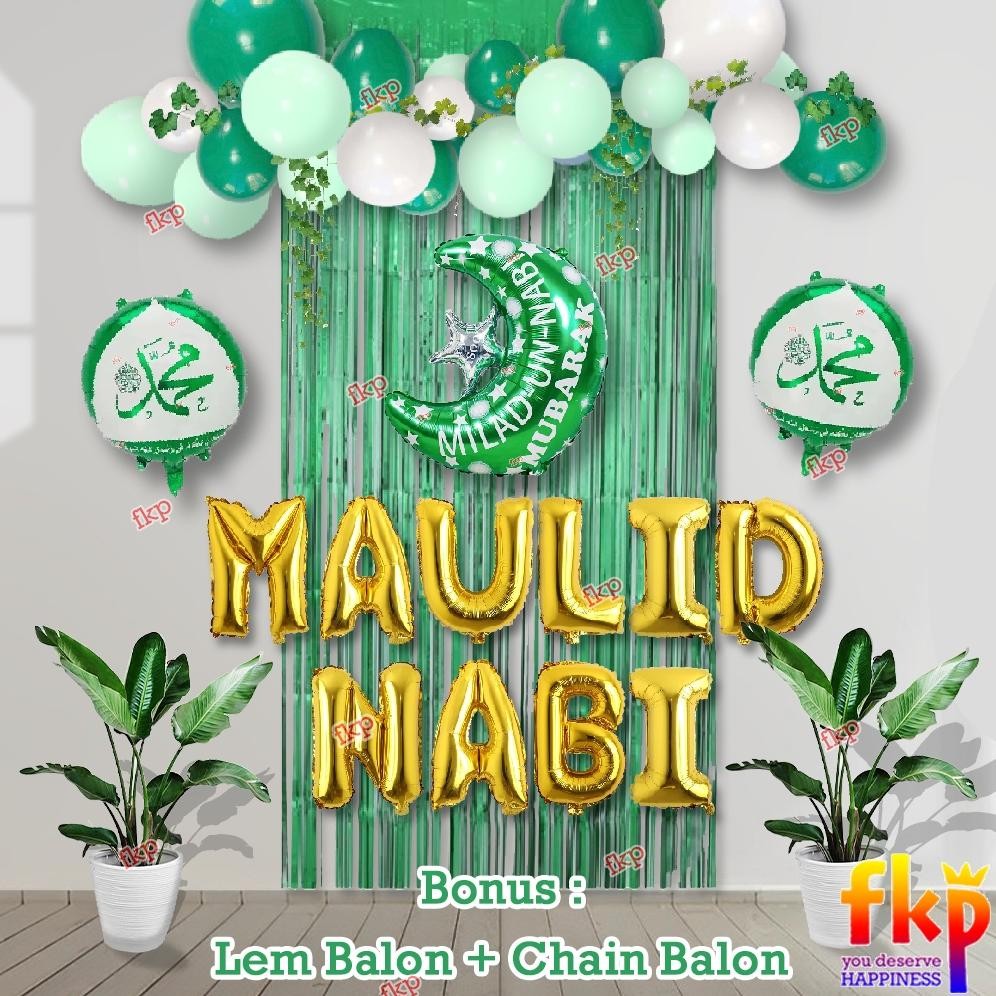 Fun Kids Party Dekorasi Milad Nabi / Kelahiran Nabi Muhammad / Balon dekor Milad / Miladun Nabi / Ul