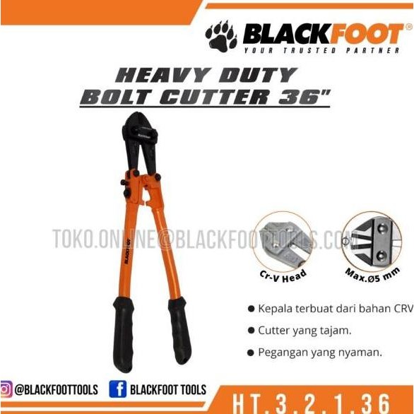 

Gunting Besi Beton Rantai 36 Inch 900mm BLACKFOOT Bolt Cutter Clipper