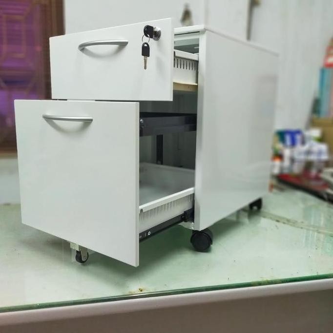 

BEBAS ONGKIR - Laci Besi 2 Susun Filing Cabinet Drawer Cabinet Nakas Besi Ada Roda