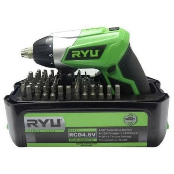 TERBARU - RYU RCD 4.8V Cordless Screwdriver RCD 4.8V - Bor Obeng Listrik Mini