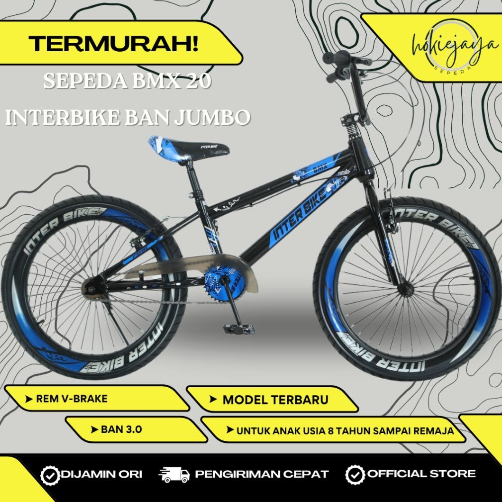 Sepeda BMX 20" INTERBIKE Ban 2.40 dan 3.0 untuk anak 9 tahun sampai remaja